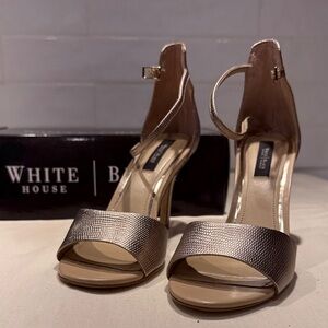 White House Black Market Gold Textured Heels